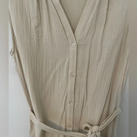 Anthropologie DREW Midi High/Low Tank Dress, Cream Size - Picture 5 of 6